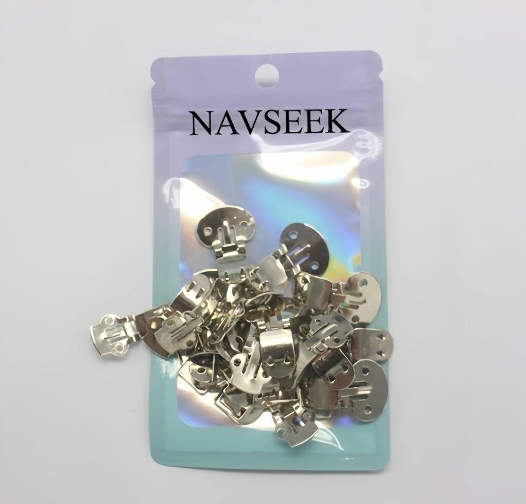 NAVSEEK 20 Pcs Metal Flat Blank Shoe Clips Metal Pegs